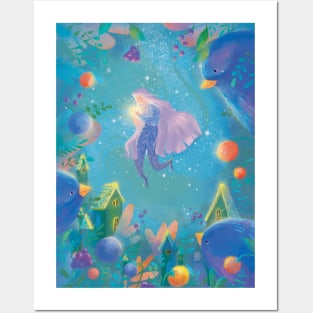 Healer of Wild Berries Magic Birds Home Posters and Art